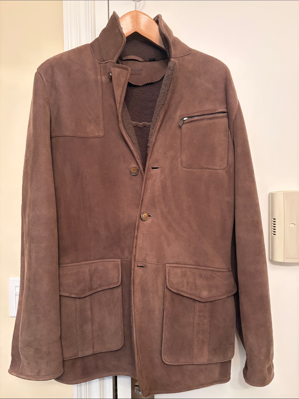 Vintage Men's Brown Suede Military-Style Field Jacket